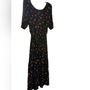 Isabel Maternity, Black and Floral Maternity Dress, XL